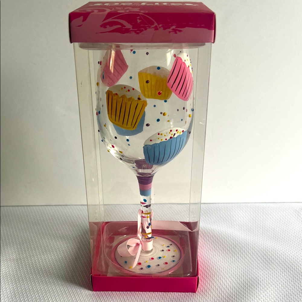 De-Lite Colorful Cupcake Wine Glass